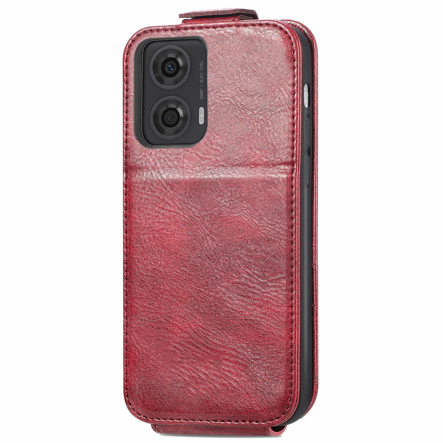 Motorola Moto G24 Zipper Wallet Case - Vertical Flip Leather Phone Cover with Multiple Card Slots and Stand