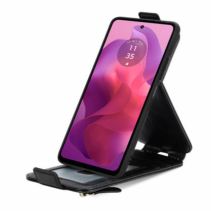 Motorola Moto G34 5G Zipper Wallet Case - Vertical Flip Leather Phone Cover with Multiple Card Slots and Stand
