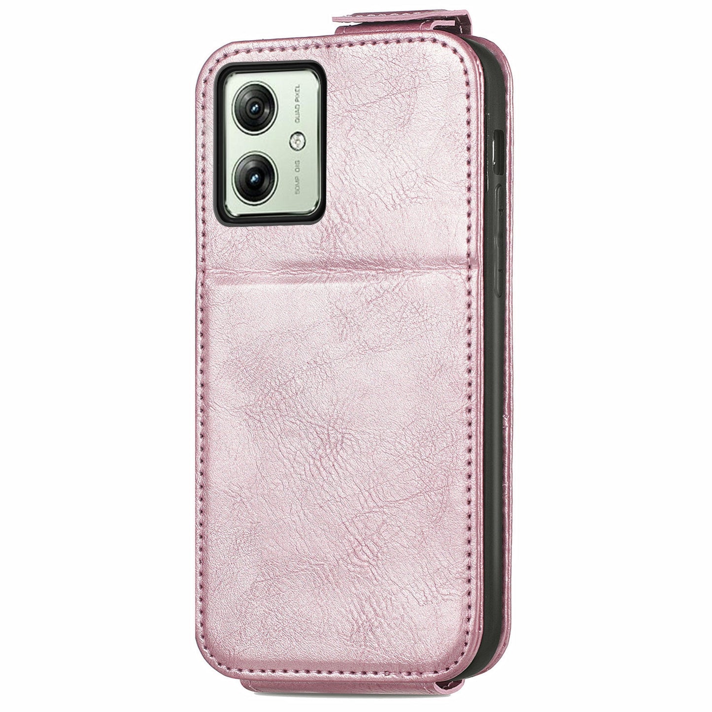 Motorola Moto G54 Zipper Wallet Case - Vertical Flip Leather Phone Cover with Multiple Card Slots and Stand