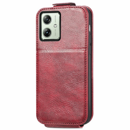 Motorola Moto G54 Zipper Wallet Case - Vertical Flip Leather Phone Cover with Multiple Card Slots and Stand