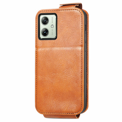 Motorola Moto G54 Zipper Wallet Case - Vertical Flip Leather Phone Cover with Multiple Card Slots and Stand