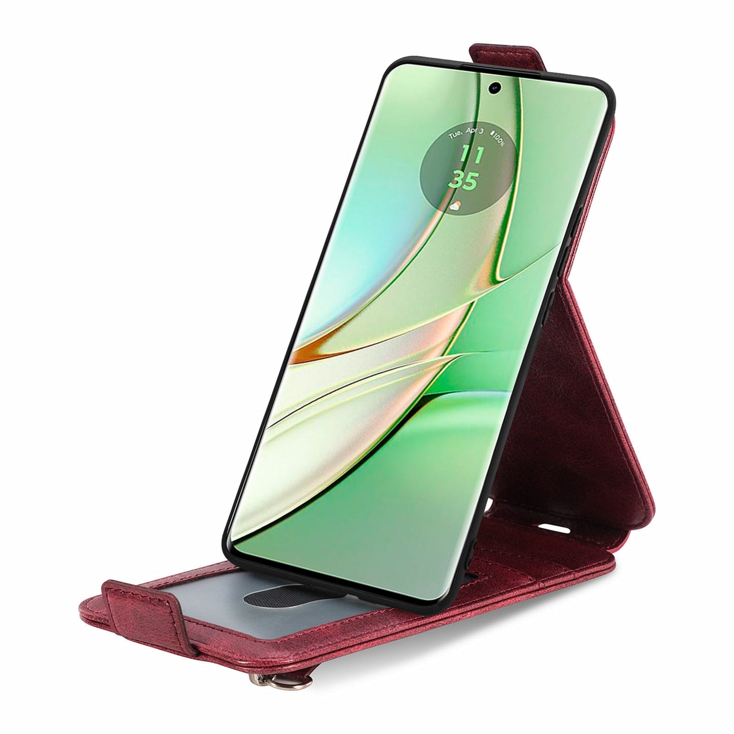 Motorola Edge 2024 Zipper Wallet Case - Vertical Flip Leather Phone Cover with Multiple Card Slots and Stand