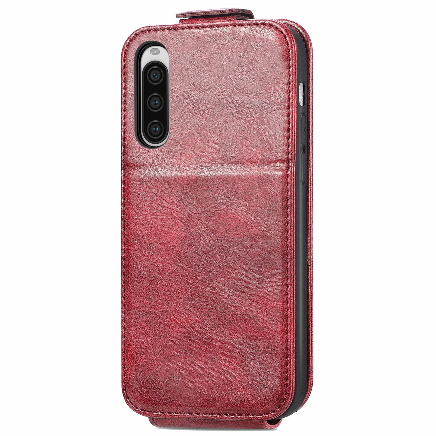 Sony Xperia 10 V Zipper Wallet Case - Vertical Flip Leather Phone Cover with Multiple Card Slots and Stand