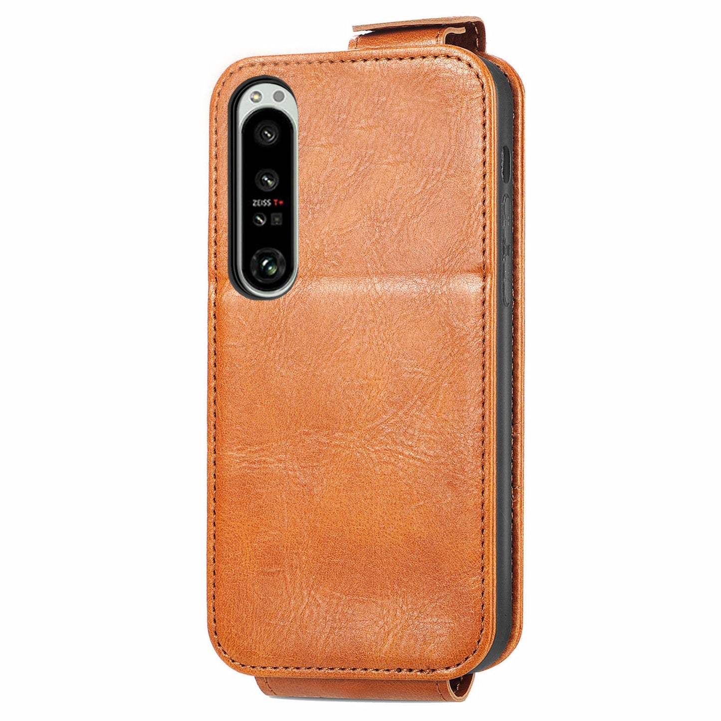 Sony Xperia 1 IV Zipper Wallet Case - Vertical Flip Leather Phone Cover with Multiple Card Slots and Stand