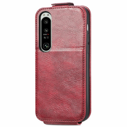 Sony Xperia 1 IV Zipper Wallet Case - Vertical Flip Leather Phone Cover with Multiple Card Slots and Stand