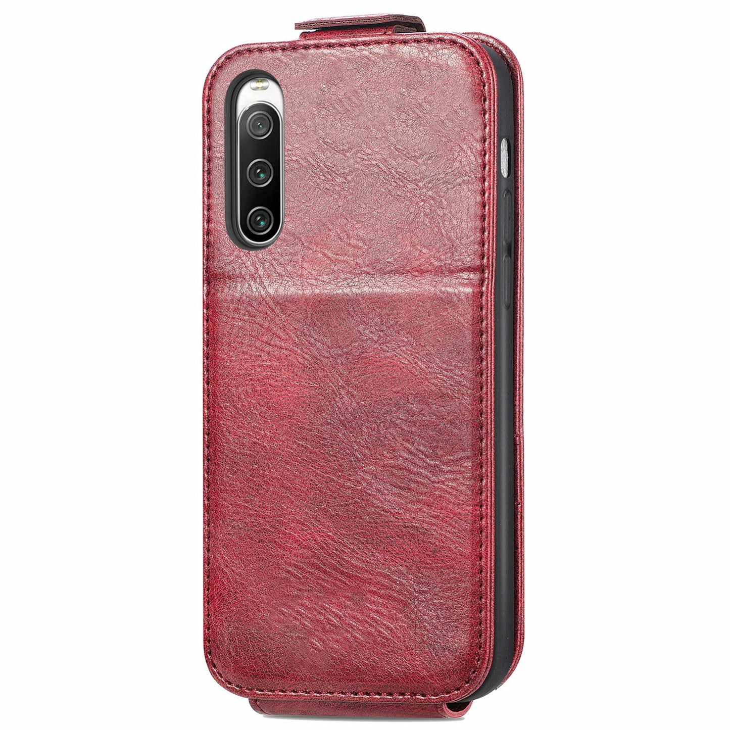 Sony Xperia 10 IV Zipper Wallet Case - Vertical Flip Leather Phone Cover with Multiple Card Slots and Stand