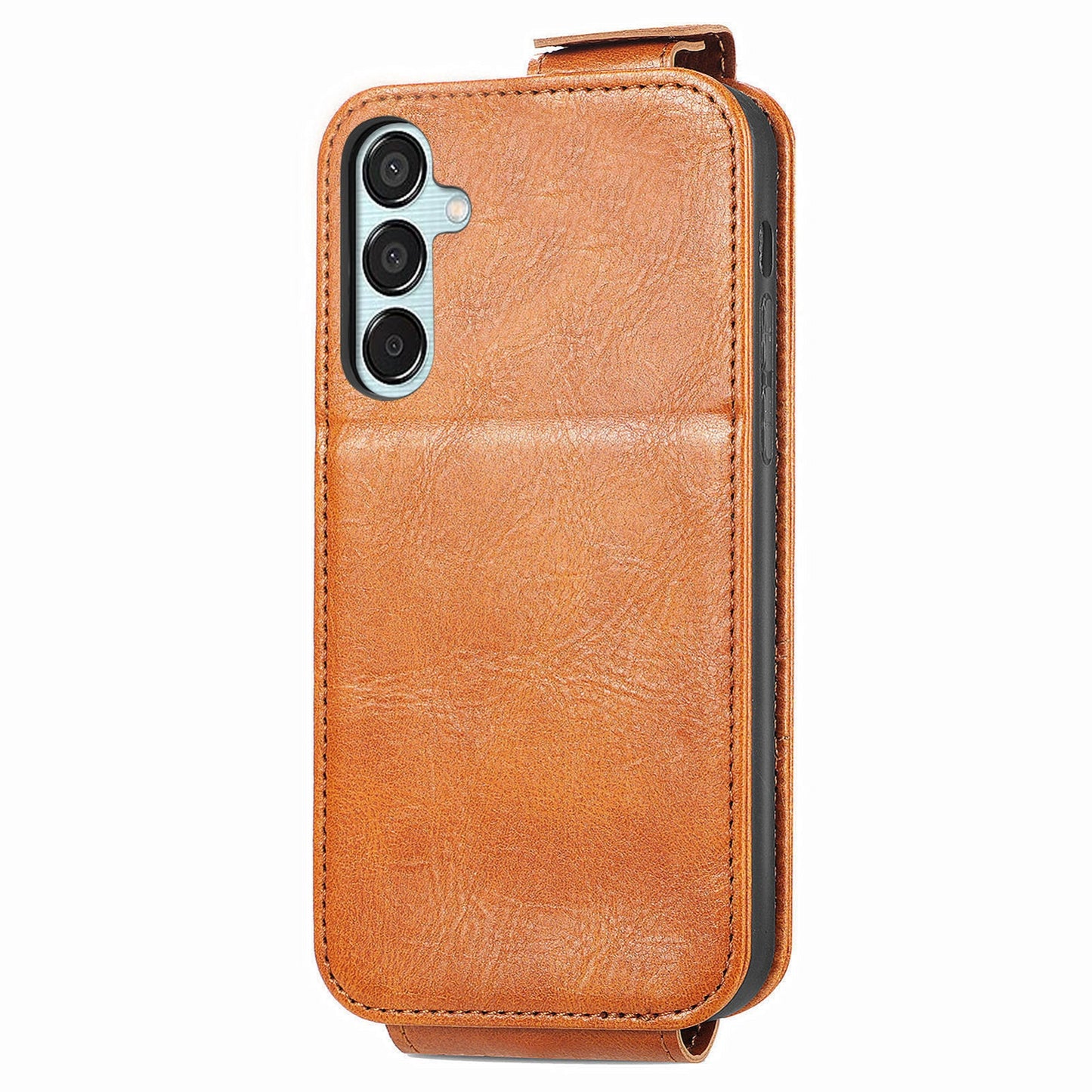 Samsung Galaxy M15 Zipper Wallet Case - Vertical Flip Leather Phone Cover with Multiple Card Slots and Stand