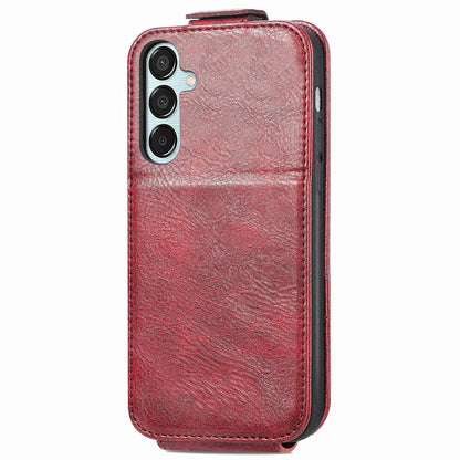 Samsung Galaxy M15 Zipper Wallet Case - Vertical Flip Leather Phone Cover with Multiple Card Slots and Stand