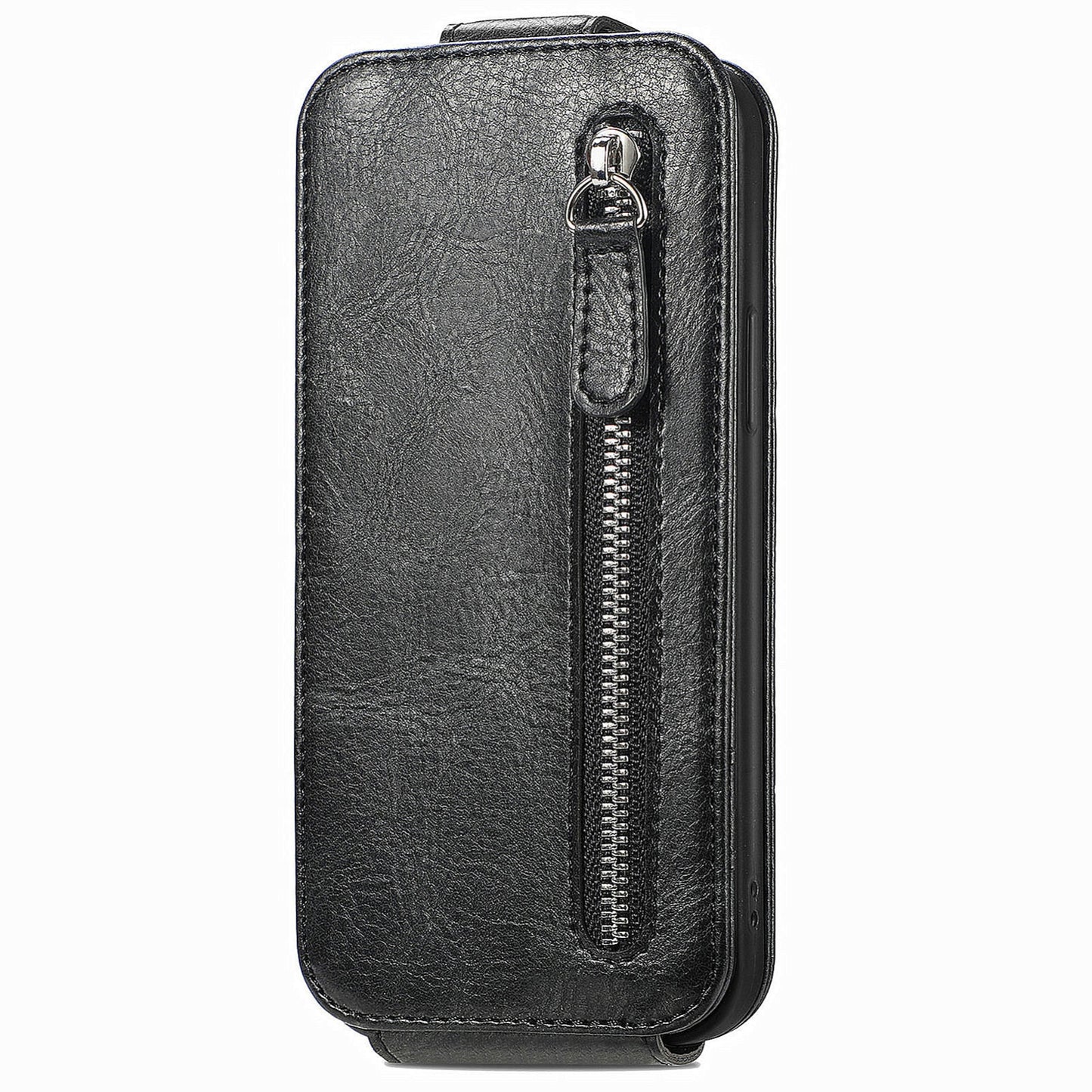 Samsung Galaxy A15 Zipper Wallet Case - Vertical Flip Leather Phone Cover with Multiple Card Slots and Stand