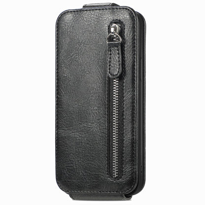 Samsung Galaxy A15 Zipper Wallet Case - Vertical Flip Leather Phone Cover with Multiple Card Slots and Stand