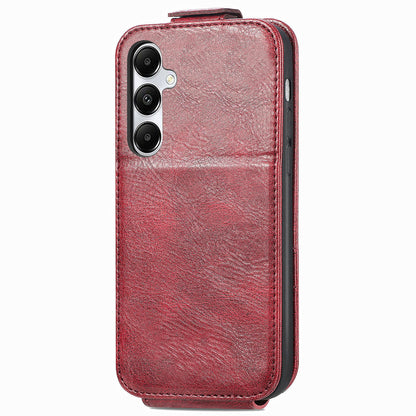 Samsung Galaxy A15 Zipper Wallet Case - Vertical Flip Leather Phone Cover with Multiple Card Slots and Stand