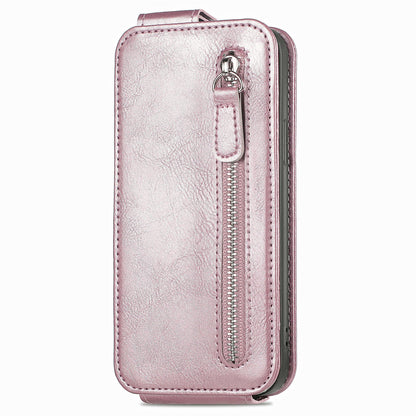 Samsung Galaxy A15 Zipper Wallet Case - Vertical Flip Leather Phone Cover with Multiple Card Slots and Stand