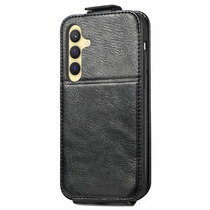 Samsung Galaxy S24 5G Zipper Wallet Case - Vertical Flip Leather Phone Cover with Multiple Card Slots and Stand