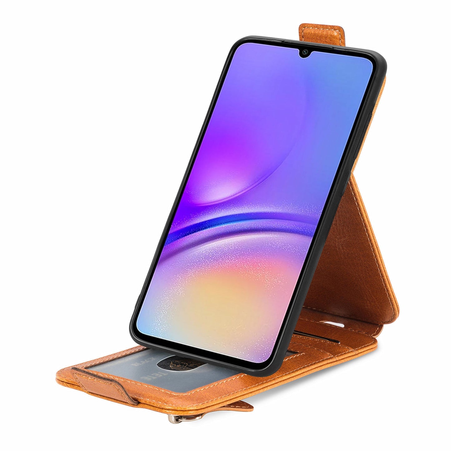 Samsung Galaxy A05 Zipper Wallet Case - Vertical Flip Leather Phone Cover with Multiple Card Slots and Stand
