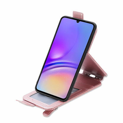 Samsung Galaxy A05 Zipper Wallet Case - Vertical Flip Leather Phone Cover with Multiple Card Slots and Stand