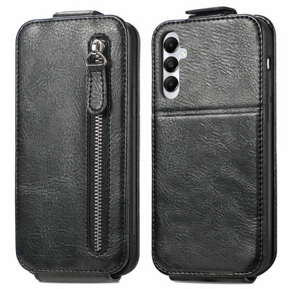 Samsung Galaxy A05s Zipper Wallet Case - Vertical Flip Leather Phone Cover with Multiple Card Slots and Stand