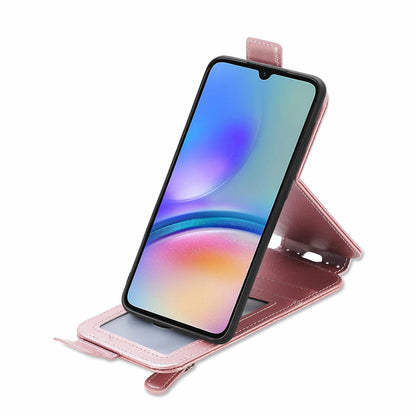 Samsung Galaxy A05s Zipper Wallet Case - Vertical Flip Leather Phone Cover with Multiple Card Slots and Stand