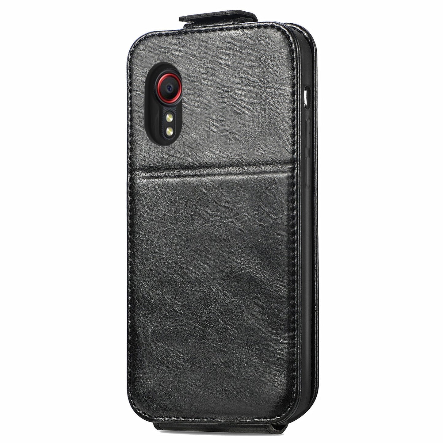 Samsung Galaxy XCover 5 Zipper Wallet Case - Vertical Flip Leather Phone Cover with Multiple Card Slots and Stand