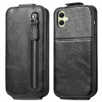 Samsung Galaxy A06 Zipper Wallet Case - Vertical Flip Leather Phone Cover with Multiple Card Slots and Stand