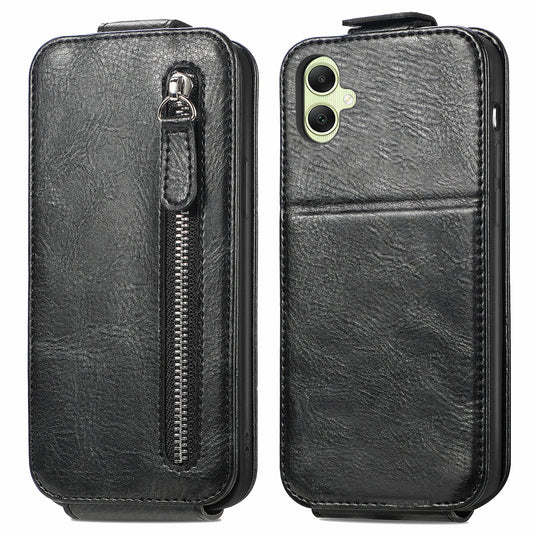 Samsung Galaxy A06 Zipper Wallet Case - Vertical Flip Leather Phone Cover with Multiple Card Slots and Stand