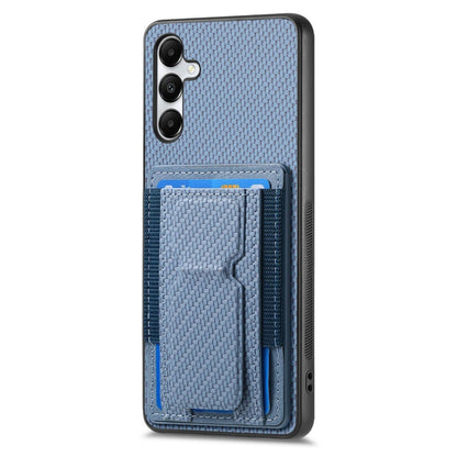 Samsung Galaxy A05s Carbon Fiber Fold Stand Elastic Card Bag Phone Case with Multi-Functional Wallet