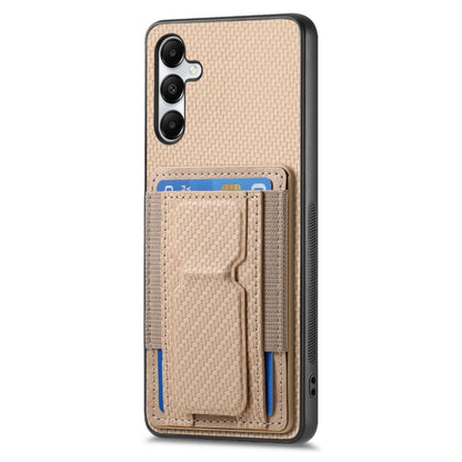 Samsung Galaxy A05s Carbon Fiber Fold Stand Elastic Card Bag Phone Case with Multi-Functional Wallet