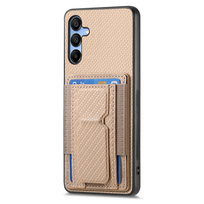Samsung Galaxy A23 Carbon Fiber Fold Stand Elastic Card Bag Phone Case with Multi-Functional Wallet