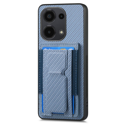 Xiaomi Redmi 9C Carbon Fiber Fold Stand Elastic Card Bag Phone Case with Multi-Functional Wallet