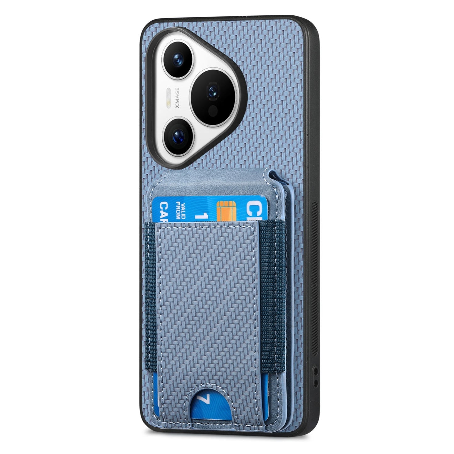 Huawei Pura 70 Vertical Flip Wallet Stand Phone Case with Carbon Fibre Pattern