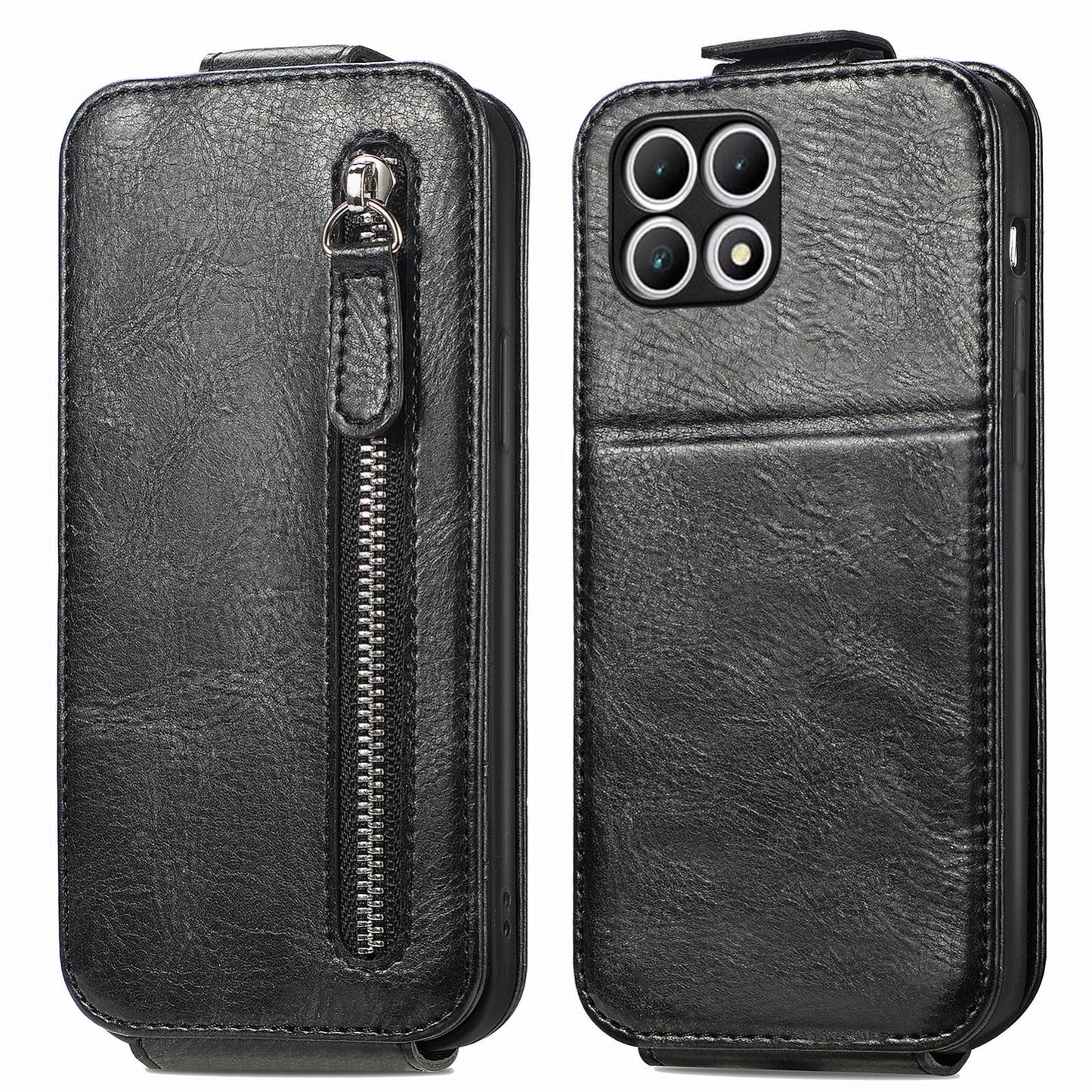 T-Mobile T Phone 2 Pro 5G Zipper Wallet Case - Vertical Flip Leather Phone Cover with Multiple Card Slots and Stand