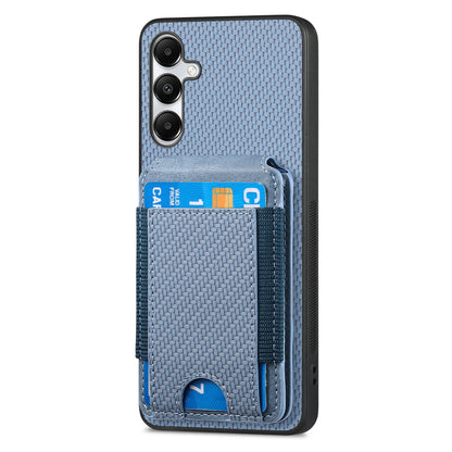 Samsung Galaxy A05s Vertical Flip Wallet Stand Phone Case with Carbon Fibre Pattern