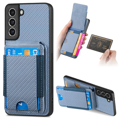 Samsung Galaxy S23 FE 5G Vertical Flip Wallet Stand Phone Case with Carbon Fibre Pattern