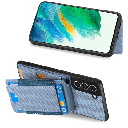 Samsung Galaxy S23 FE 5G Vertical Flip Wallet Stand Phone Case with Carbon Fibre Pattern