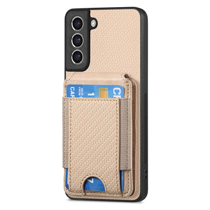 Samsung Galaxy S23 FE 5G Vertical Flip Wallet Stand Phone Case with Carbon Fibre Pattern