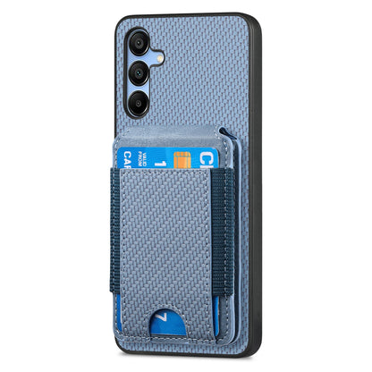 Samsung Galaxy A13 4G Vertical Flip Wallet Stand Phone Case with Carbon Fibre Pattern