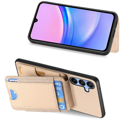 Samsung Galaxy A13 4G Vertical Flip Wallet Stand Phone Case with Carbon Fibre Pattern