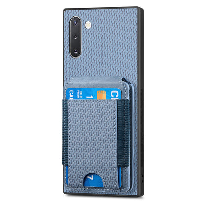 Samsung Galaxy Note10 Vertical Flip Wallet Stand Phone Case with Carbon Fibre Pattern