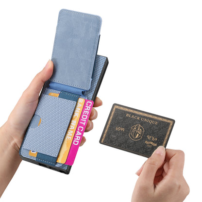 Samsung Galaxy Note10 Vertical Flip Wallet Stand Phone Case with Carbon Fibre Pattern