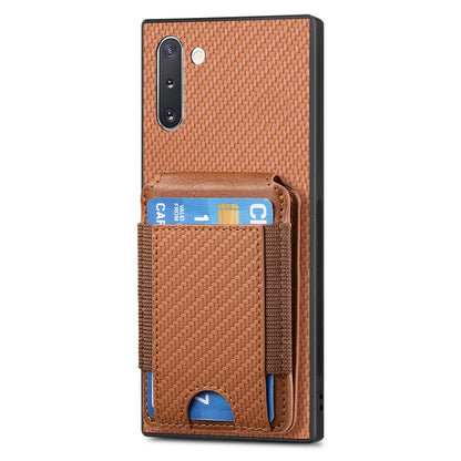 Samsung Galaxy Note10 Vertical Flip Wallet Stand Phone Case with Carbon Fibre Pattern