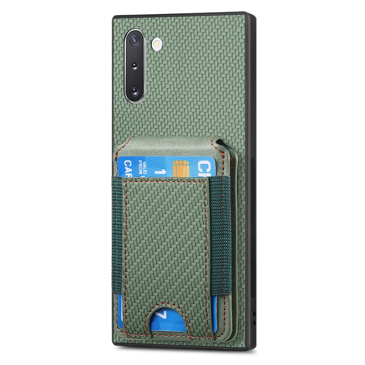 Samsung Galaxy Note10 Vertical Flip Wallet Stand Phone Case with Carbon Fibre Pattern