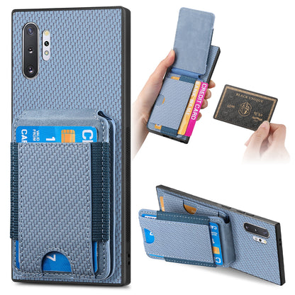 Samsung Galaxy Note10+ Vertical Flip Wallet Stand Phone Case with Carbon Fibre Pattern