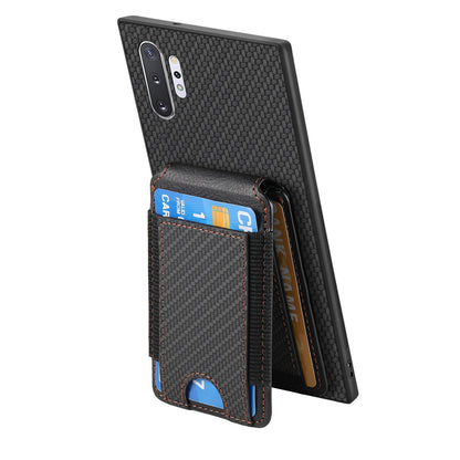 Samsung Galaxy Note10+ Vertical Flip Wallet Stand Phone Case with Carbon Fibre Pattern