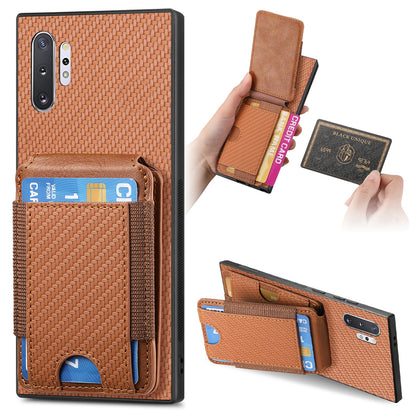 Samsung Galaxy Note10+ Vertical Flip Wallet Stand Phone Case with Carbon Fibre Pattern