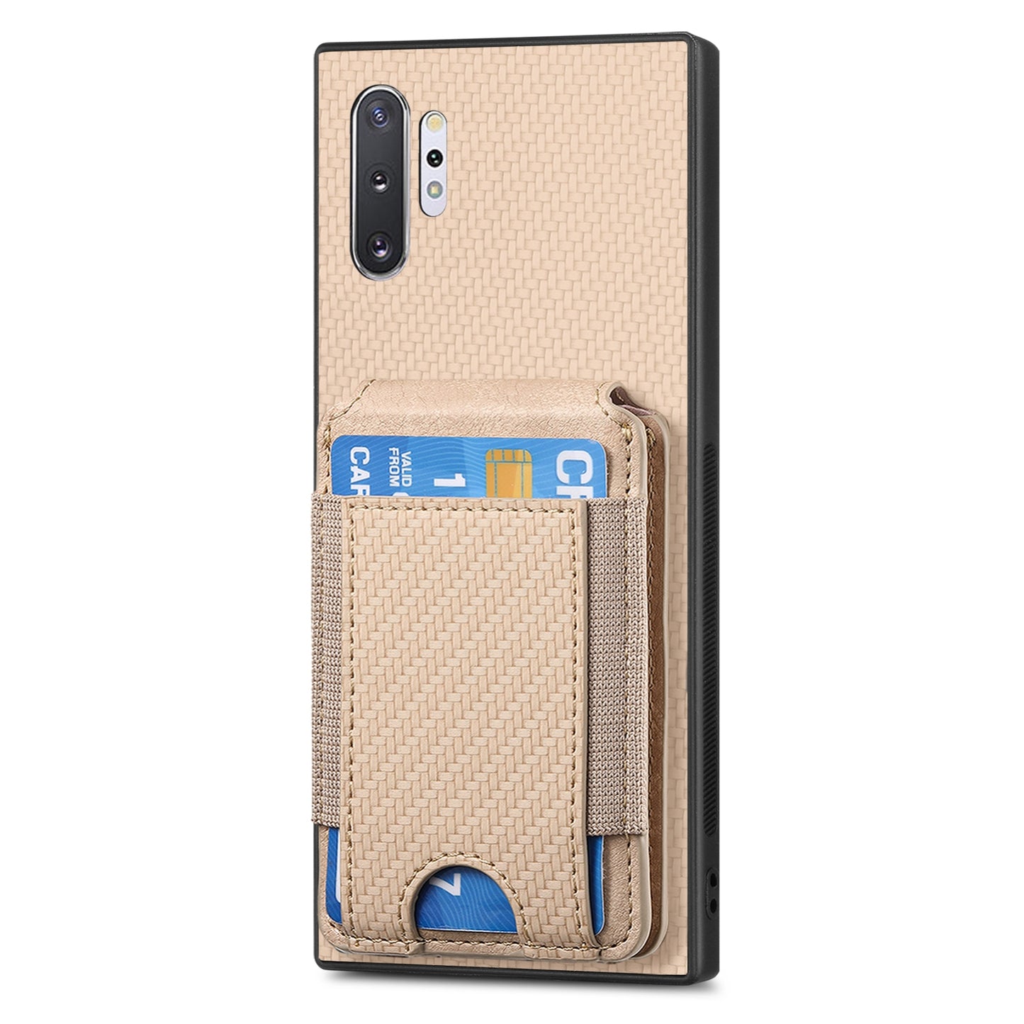 Samsung Galaxy Note10+ Vertical Flip Wallet Stand Phone Case with Carbon Fibre Pattern