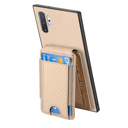 Samsung Galaxy Note10+ Vertical Flip Wallet Stand Phone Case with Carbon Fibre Pattern