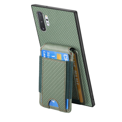 Samsung Galaxy Note10+ Vertical Flip Wallet Stand Phone Case with Carbon Fibre Pattern