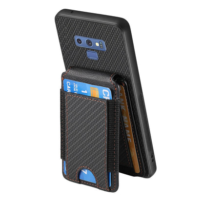 Samsung Galaxy S10+ Vertical Flip Wallet Stand Phone Case with Carbon Fibre Pattern