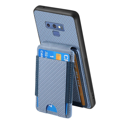 Samsung Galaxy S10 Vertical Flip Wallet Stand Phone Case with Carbon Fibre Pattern