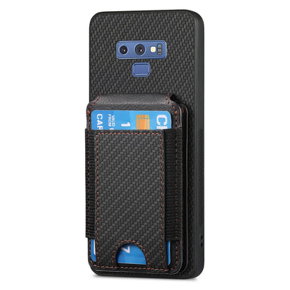 Samsung Galaxy S10 Vertical Flip Wallet Stand Phone Case with Carbon Fibre Pattern