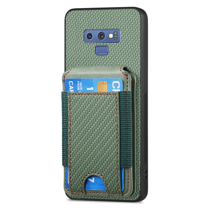 Samsung Galaxy Note9 Vertical Flip Wallet Stand Phone Case with Carbon Fibre Pattern